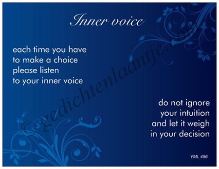 Gedichtkaart YML 496E: Inner voice