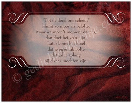Gedichtkaart YML 1233: Tot de dood ons scheidt