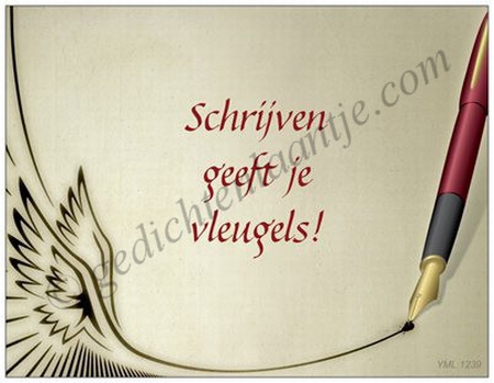 Spreukkaart YML 1239: Schrijven geeft je vleugels!