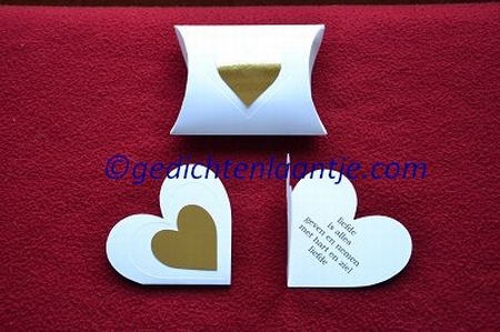 Hartkaart YML 2895 wit-goud hart: Liefde is alles