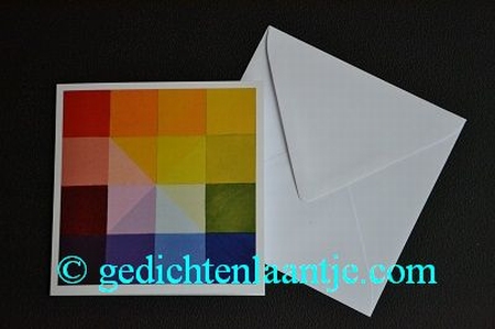 Kunstkaart "Color Square"-1 rood, voordeelset van 4 stuks