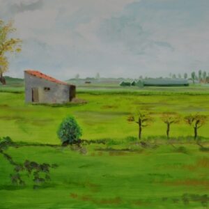 Origineel olieverfschilderij YML "Buiten-af"