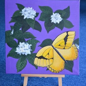 Acrylschilderij YML "Yellow Butterfly"