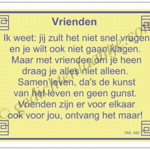 Gedichtkaart YML 485: Vrienden