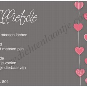 Gedichtkaart YML 804: Llliefde