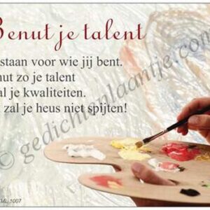 Gedichtkaart YML 1007: Benut je talent