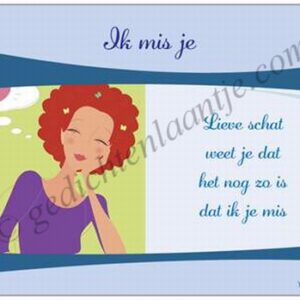 Gedichtkaart YML 1059: Ik mis je