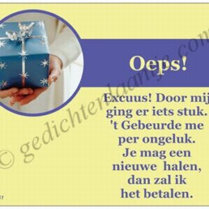Gedichtkaart YML 1761: Oeps!