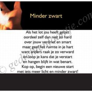 Gedichtkaart YML 1241: Minder zwart