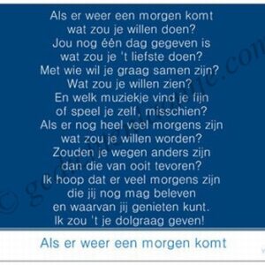 Gedichtkaart YML 2238: Als er weer een morgen komt