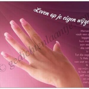 Gedichtkaart YML 1374: Leven op je eigen wijze