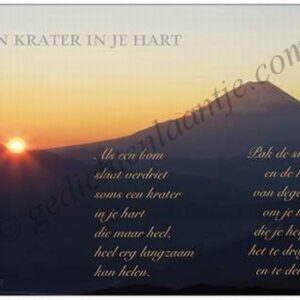 Gedichtkaart YML 1417: Een krater in je hart.