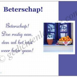Gedichtkaart YML 1424: Beterschap!