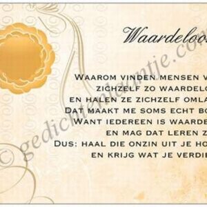 Gedichtkaart YML 1440: Waardeloos?