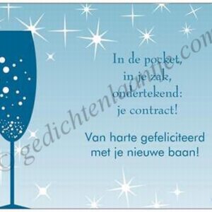 Gedichtkaart YML 1494: Nieuwe baan