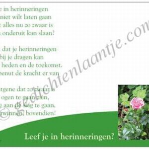 Gedichtkaart YML 1527: Leef je in herinneringen?