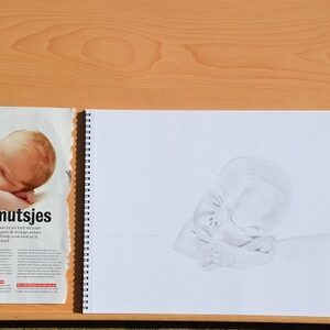 Potloodtekening YML "Slapende baby" 19-08-2012