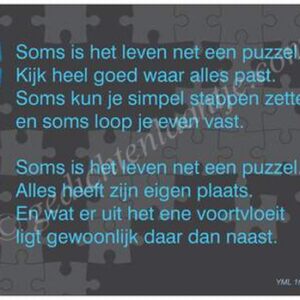 Gedichtkaart YML 1635: Soms is het leven net een puzzel