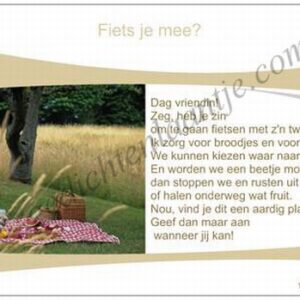 Gedichtkaart YML 1664: Fiets je mee?