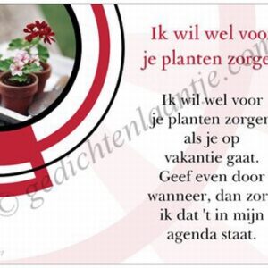 Gedichtkaart YML 1687: Ik wil wel voor je planten zorgen
