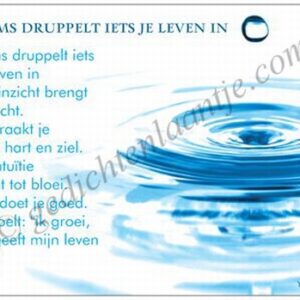 Gedichtkaart YML 1738: Soms druppelt iets je leven in