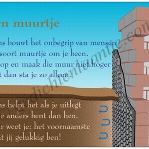 Gedichtkaart YML 1743: Een muurtje