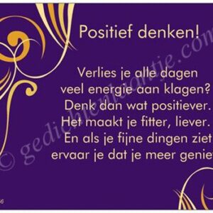 Gedichtkaart YML 1756: Positief denken!