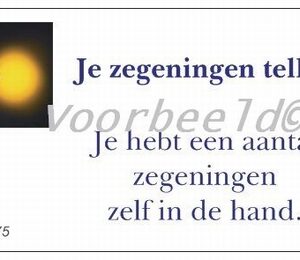 Gedachtekaartje YML 1775: Je zegeningen tellen