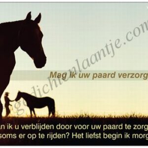Gedichtkaart YML 1688: Mag ik uw paard verzorgen?