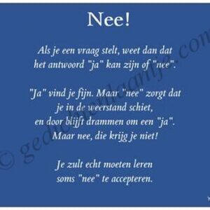 Gedichtkaart YML 1496: Nee!