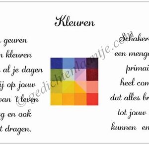 Grote gedichtkaart YML 1866: Kleuren