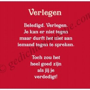 Gedichtkaart YML 481: Verlegen