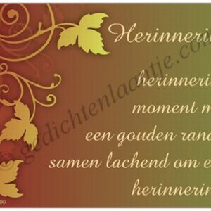Gedichtkaart YML 1890: Herinnering