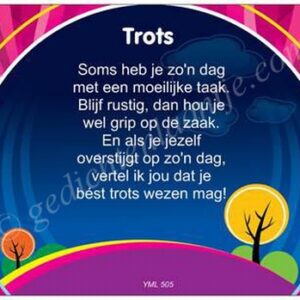Gedichtkaart YML 505: Trots