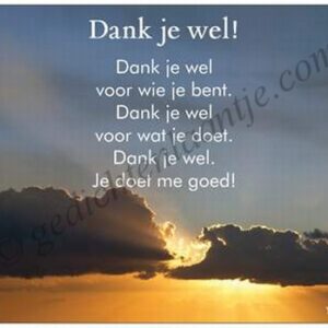 Gedichtkaart  YML 509: Dank je wel!