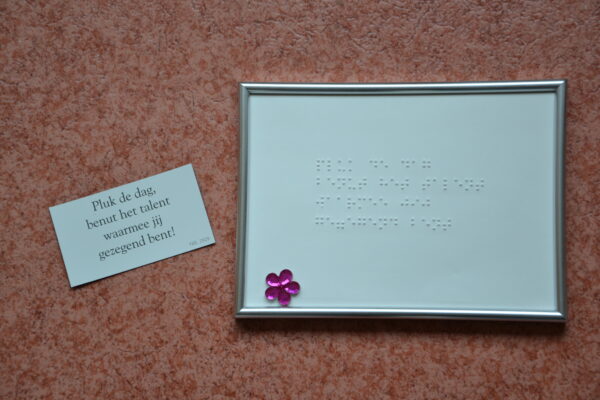 Braille-poëzie: Pluk de dag