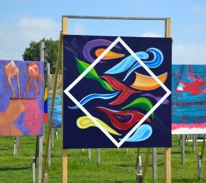 Color Square - No rules - Op houten paneel 1.22 x 1.22m