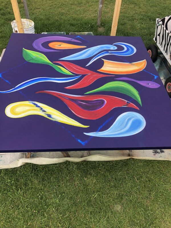 Color Square - No rules - Op houten paneel 1.22 x 1.22m - Afbeelding 3