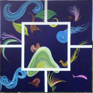 Color Square - Stille wateren - Op houten paneel 1.22 x 1.22m
