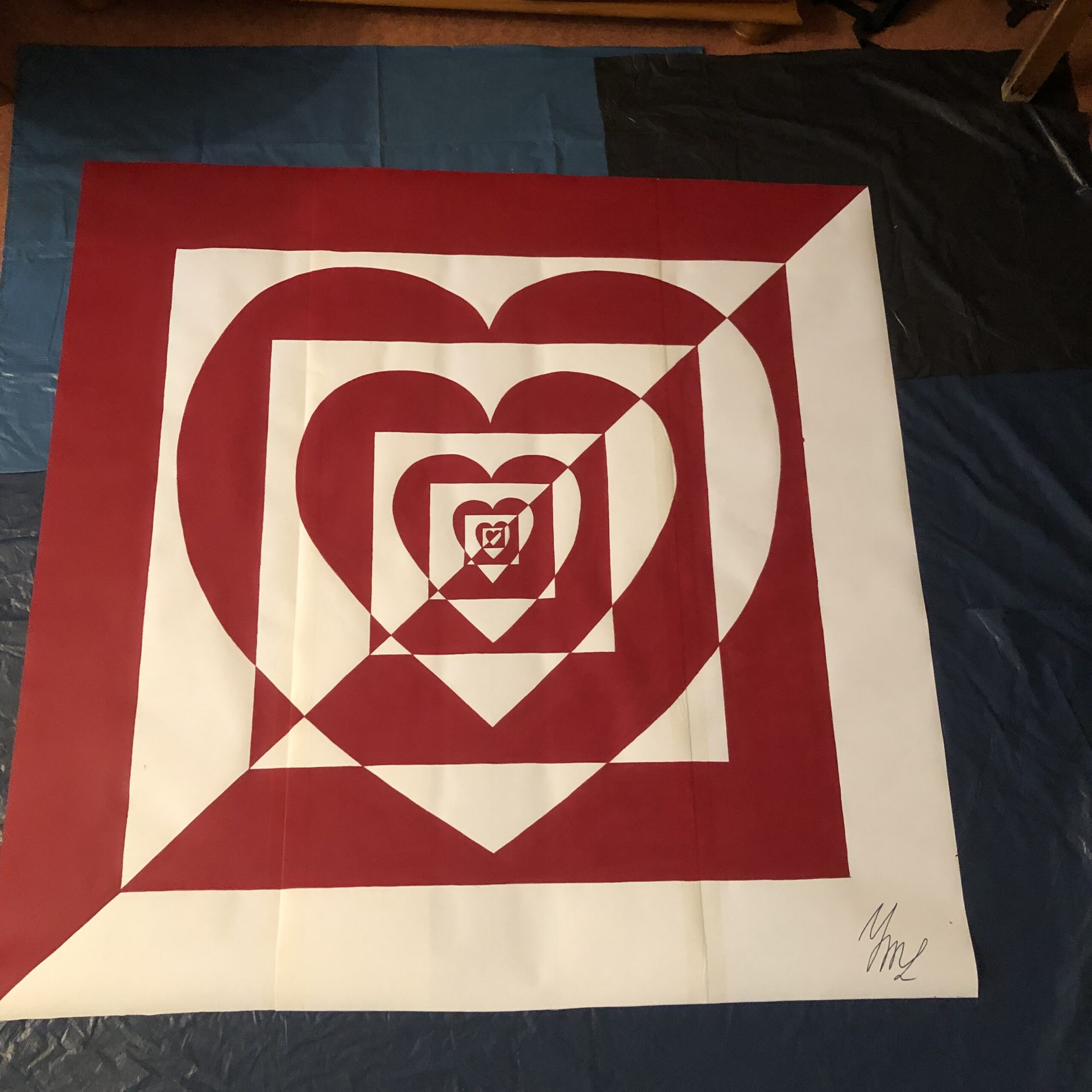 Spread love and watch it grow - op papier, 1.22 x 1.22m - Afbeelding 2