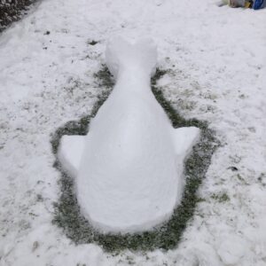 Sneeuwsculptuur Walvis (1)