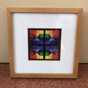 Color Square - Quartet (kleine print, in passe-partout en houten lijst)