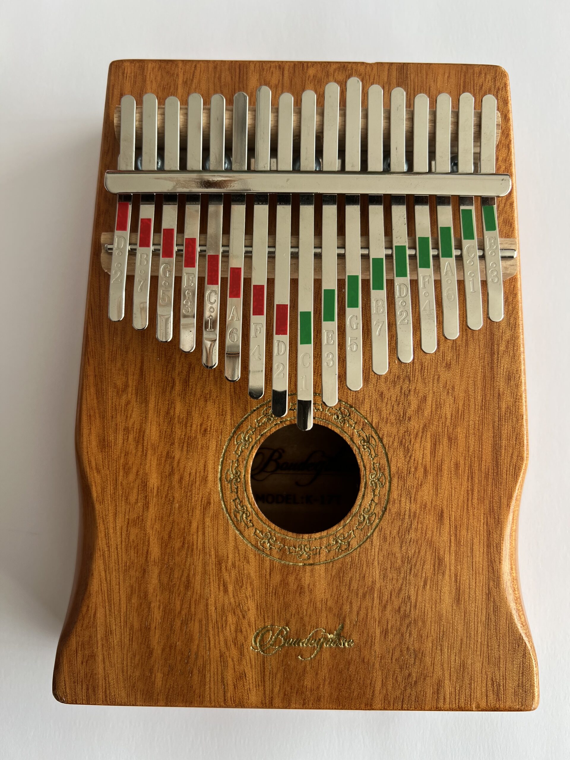 Rode en groene stickers, voor aanduiding links en rechts op de kalimba - Afbeelding 2