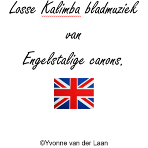 Losse kalimba bladmuziek van Engelstalige canons